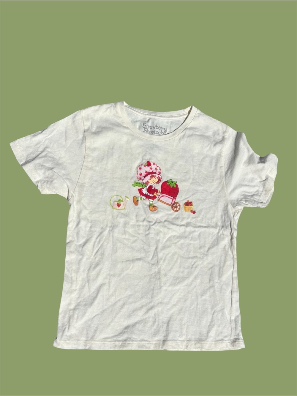 Strawberry Shortcake White Girls' Graphic Tee - Pink & Red Accent